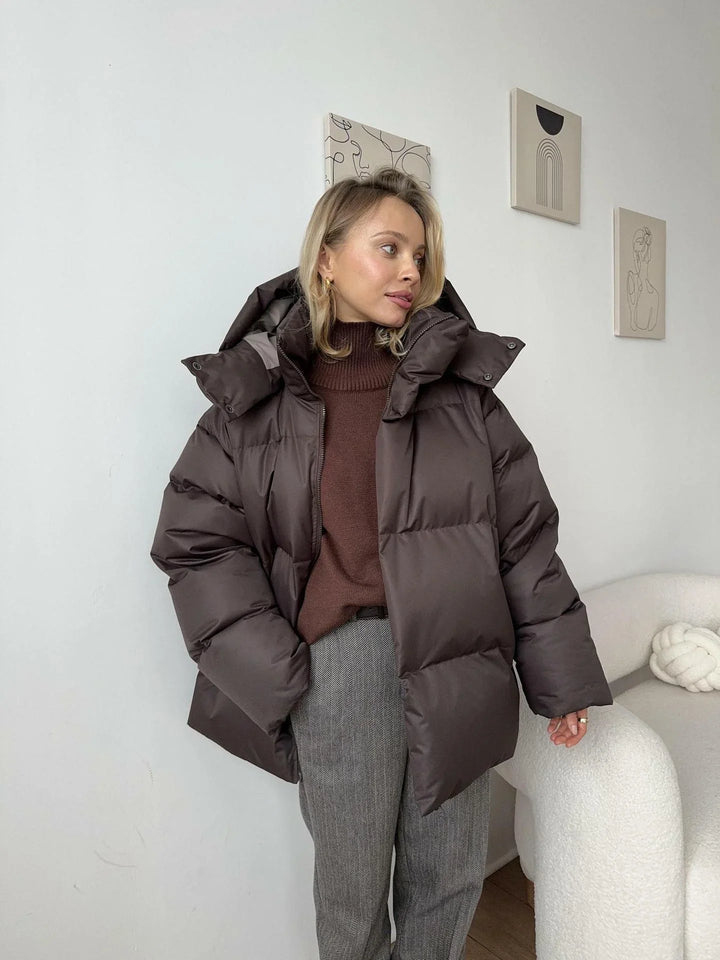 Karolina | Kurtka zimowa damska puffer oversize z kapturem