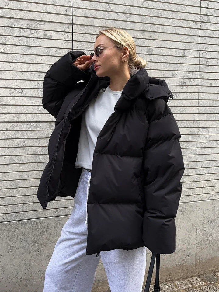 Karolina | Kurtka zimowa damska puffer oversize z kapturem