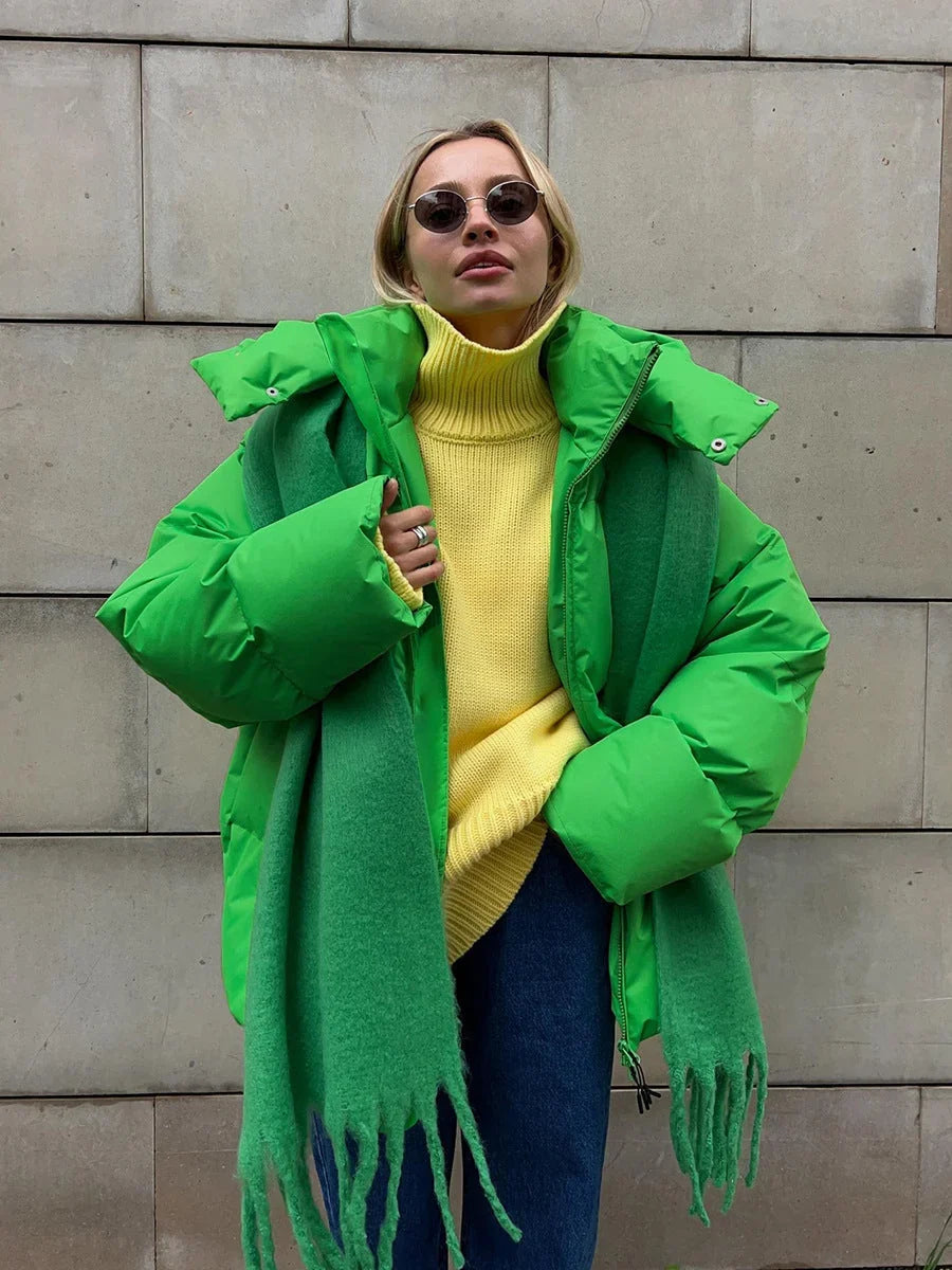 Karolina | Kurtka zimowa damska puffer oversize z kapturem