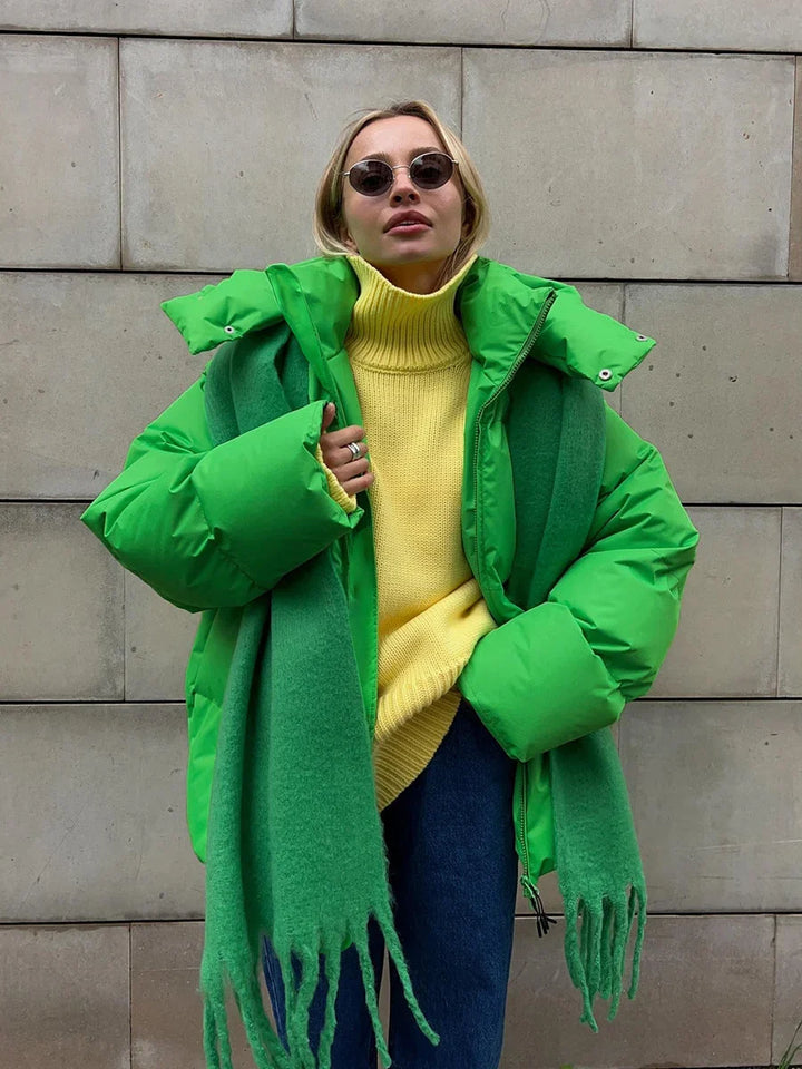 Karolina | Kurtka zimowa damska puffer oversize z kapturem