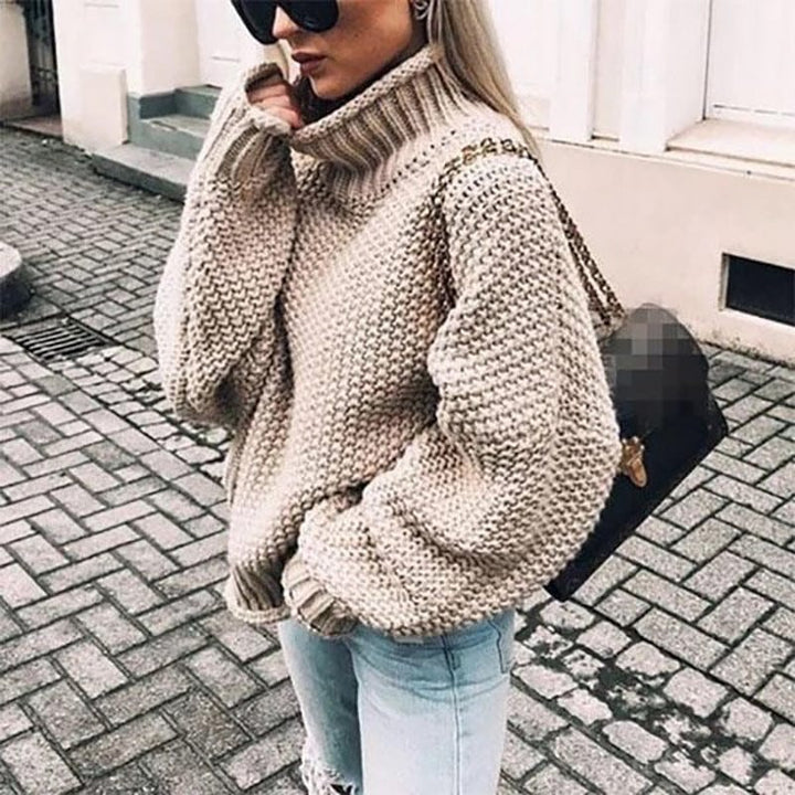 Zofia | Sweter damski z golfem i grubym splotem