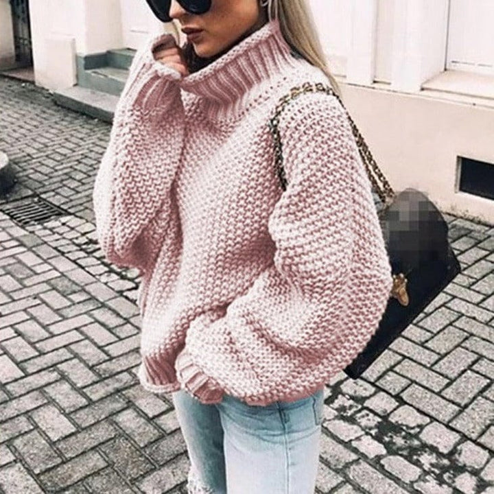Zofia | Sweter damski z golfem i grubym splotem