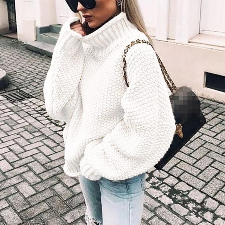 Zofia | Sweter damski z golfem i grubym splotem