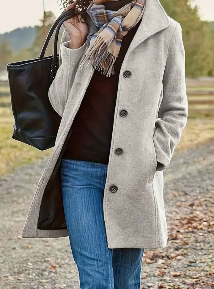 Jadwiga | Płaszcz damski wełniany z guzikami
