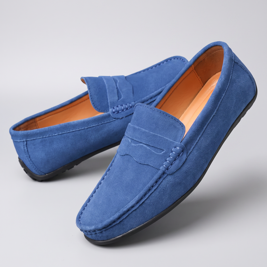 Aleks | Mokasyny męskie z Zamszu Slip-On