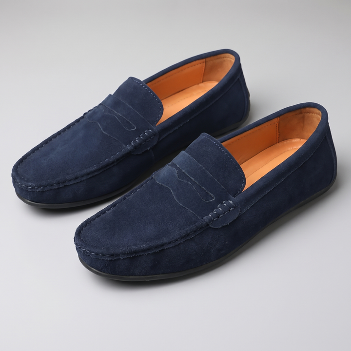 Aleks | Mokasyny męskie z Zamszu Slip-On