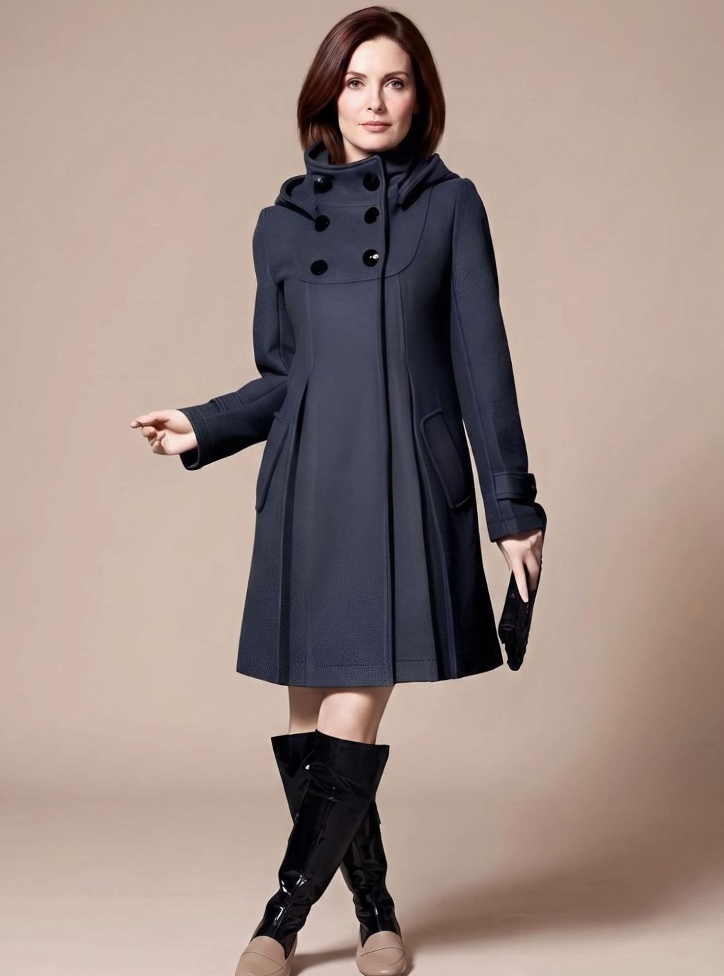 Zofia | Płaszcz zimowy damski z bocznymi kieszeniami