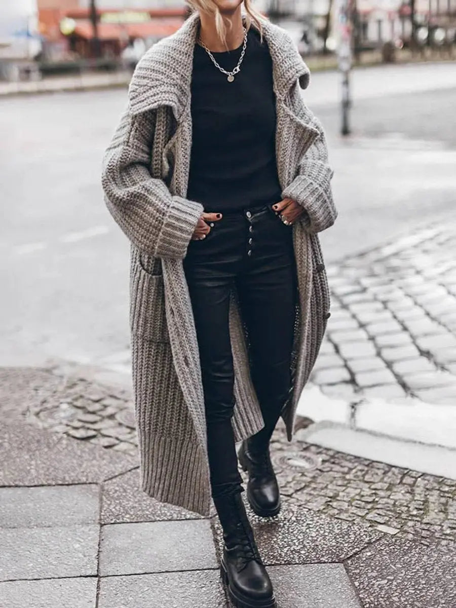 Zofia | Kardigan Damski Dzianinowy Oversize Z Klapami