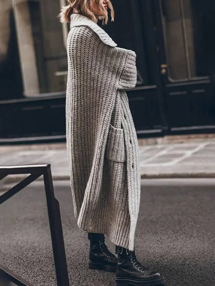 Zofia | Kardigan Damski Dzianinowy Oversize Z Klapami