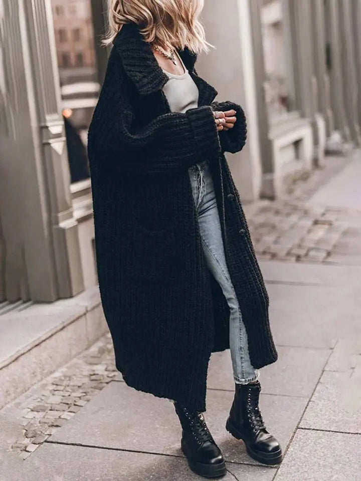 Zofia | Kardigan Damski Dzianinowy Oversize Z Klapami