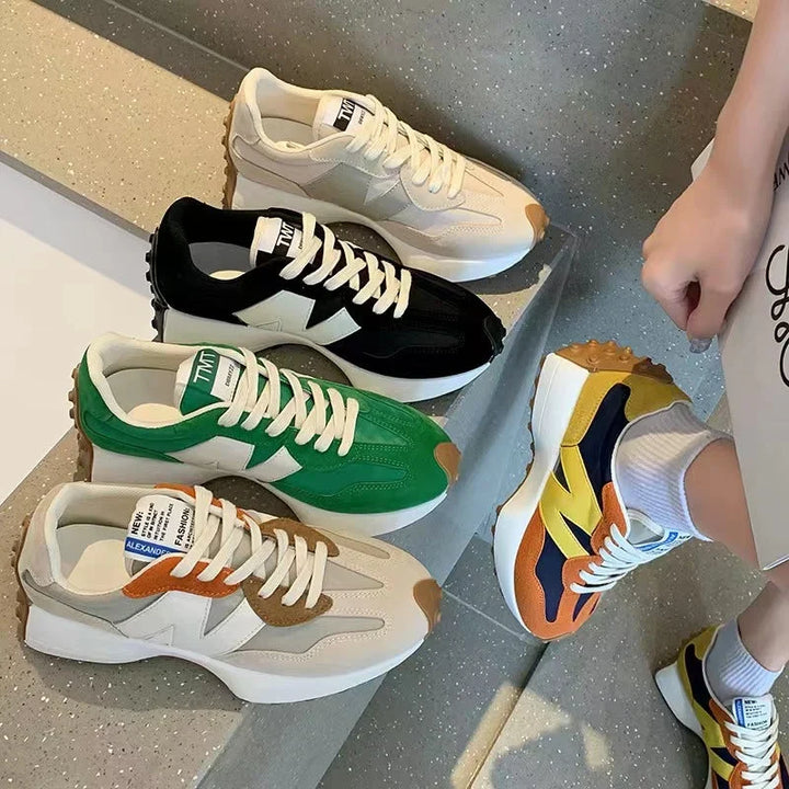 Weronika | Sneakersy damskie sportowe z kontrastowymi panelami
