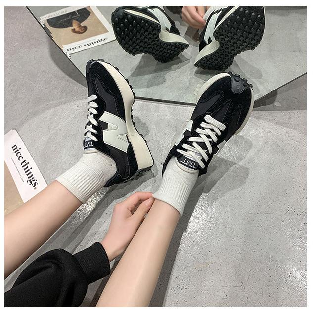 Weronika | Sneakersy damskie sportowe z kontrastowymi panelami